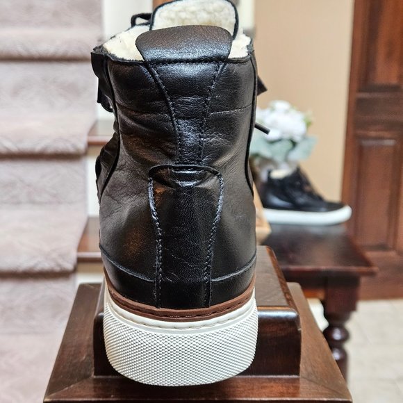 Brusque Unisex Soft Leather High-Tops, Black, EU 40 (US M-7; W-9) - Picture 12 of 16